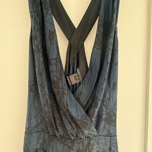 Marc Jacobs Black and Blue Patterned Dress